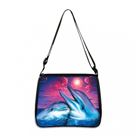 Dolphin Print Ladies HandbagsHandbag Fashion Eco Reusable  Shoulder Bag Woman Clutch Travel Storage Messenger Bags Tote Bag