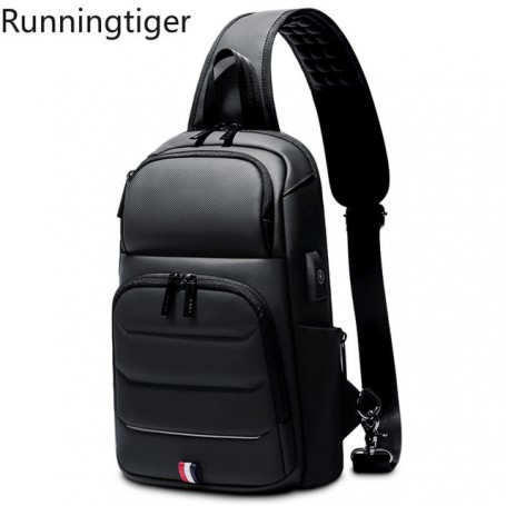 Male Crossbody Bags for Fashion Shoulder Bags USB Charging Messenger Sling Bag Chest Bag Oxford Single Shoulder Strap Pack 2022