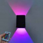 Modern Indoor RGB 5W LED Wall Lamp Up and Down Decorate Wall Sconce bedroom bedside colorful Wall Light With Remote Controller