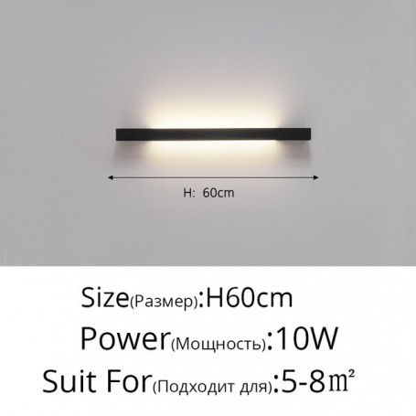 Nordic Minimalist Strip LED Wall Lights For Living Room Bedroom Apartment Aisle Porch Corner Lighting Indoor Black Gold Lamps