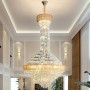 New shell crystal chandelier living room chandelier hollow hall long chandelier Villa hotel lobby decorative lighting