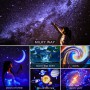 LED Star Projector Night Light 6 in 1 Planetarium Projectionr Galaxy Starry Sky Projector Lamp USB Rotating Night Lights 우주 무드등