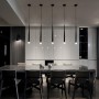 Black / white stair chandelier modern duplex attic high rise empty living room dining room bedroom long led pendant line lamp