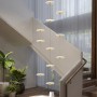 Modern spiral staircase large chandelier led living room indoor lighting Nordic villa decoration long chandelier mall hall lamps