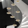Modern spiral staircase large chandelier led living room indoor lighting Nordic villa decoration long chandelier mall hall lamps