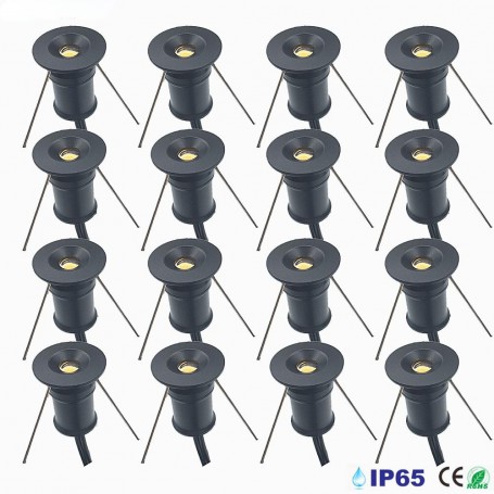 Silver Black White Shell 1W LED Mini Downlight Ceiling Spotlight Recessed Bedroom Home Spot Focus Light 12V Stair Cabinet Lamps