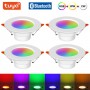 Tuya Smart Led Downlight RGB+CW+WW 10W Bluetooth Ceiling Recessed Spot Led Dimmable Light For Kitchen Living Room App Control