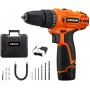 Rechargeable lithium battery screwdriver drill 12V + drill bits screwdriver tips
