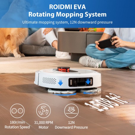 ROIDMI EVA Robot Vacuum Cleaner Sweeping ,Vacuuming, Mopping 3 in1 Automatic Dust Collection Smart Home Cleaning Products