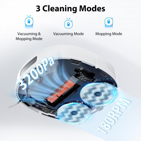 ROIDMI EVA Robot Vacuum Cleaner Sweeping ,Vacuuming, Mopping 3 in1 Automatic Dust Collection Smart Home Cleaning Products