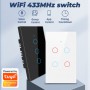 US EU WiFi+RF433 Smart Light Switch Touch Switch Tuya Smart Life App Remote Control Works With Alexa Google Home Yandex Alice
