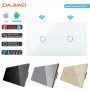 DAJIMEI Wifi Smart Switches 2/4/6Gang Light Sensor Switch Crystal Class Wall Touch Switch Work with Tuya Google Smart Life