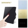 Eu Ac100-240 Wall Switch Golden Black White Crystal Glass Power Led Light Switch Touch Switch 1/2/3 Gang Interruttore