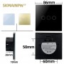 Eu Ac100-240 Wall Switch Golden Black White Crystal Glass Power Led Light Switch Touch Switch 1/2/3 Gang Interruttore