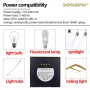 Eu Ac100-240 Wall Switch Golden Black White Crystal Glass Power Led Light Switch Touch Switch 1/2/3 Gang Interruttore