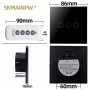 Skmainpw Eu Uk Wireless Switch Remote Control RF433 Golden Black White Crystal Glass Light Wall Touch Switch 1/2/3 Gang