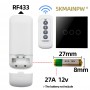 Skmainpw Eu Uk Wireless Switch Remote Control RF433 Golden Black White Crystal Glass Light Wall Touch Switch 1/2/3 Gang