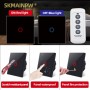 Skmainpw Eu Uk Wireless Switch Remote Control RF433 Golden Black White Crystal Glass Light Wall Touch Switch 1/2/3 Gang