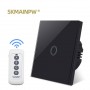 Skmainpw Eu Uk Wireless Switch Remote Control RF433 Golden Black White Crystal Glass Light Wall Touch Switch 1/2/3 Gang