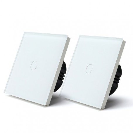 BSEED Zigbee Touch Switches 1Gang 2 Way Smart Light Switch Wireless Switches For Stairs Tuya Google Home App Control 2Pack