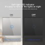 BSEED Touch Switch With EU Power Wall Socket Gray Led Wall Light Switches 1/2/3Gang 1Way Crystal Glass Panel Dark Blue Backlight