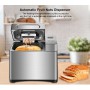 Biolomix Stainless Steel 1KG 19-in-1 Automatic Bread Maker 650W Programmable Bread Machine with 3 Loaf Sizes Fruit Nut Dispenser