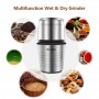 BioloMix 300W Electric Spices and Coffee Bean Grinder Wet and Dry 2-in-1 Double Cups Stainless Steel Body and Miller Blades