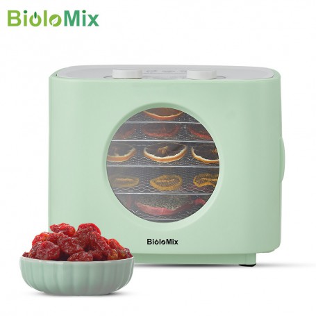 BioloMix 5 Metal Trays Food Dehydrator Fruits Dryer with Brewing Function Digital LED Display For Jerky, Herbs, Meat,Vegetable