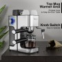 YAXIICASS Italian Coffee Maker With Milk Frother 2 in 1 Espresso Coffee Machine Stainless Steel Portable Caffe Machine For Home