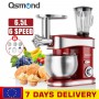 OSMOND Food Stand Mixer 6.5L Stainless Steel Bowl 1200W 6 Speeds Kitchen Cream Egg Whisk Blender Cake Dough Kneading Bread Mixer