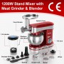 OSMOND Food Stand Mixer 6.5L Stainless Steel Bowl 1200W 6 Speeds Kitchen Cream Egg Whisk Blender Cake Dough Kneading Bread Mixer