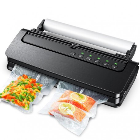 5 in 1 Food Vacuum Sealer Machine Vacuum Sealer for Dry and Wet Foods with Built-in Cutter, Storage Roller and Vacuum Bags