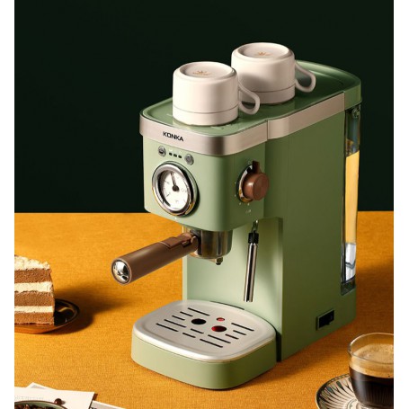 KONKA Espresso Automatic Coffee Machine Green Water Tank 1.2L 2 in 1 Coffee Maker Latte Capsule Coffee & Coffee Powder