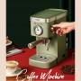 KONKA Espresso Automatic Coffee Machine Green Water Tank 1.2L 2 in 1 Coffee Maker Latte Capsule Coffee & Coffee Powder