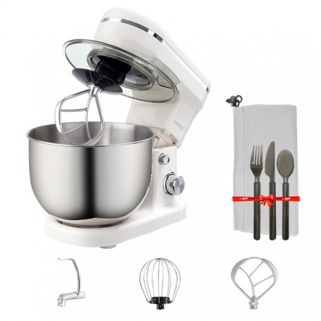 ROSPEC 1200W 5L Electric Kitchen Food Stand Mixer Stainless Steel Bowl 6 Speed Cream Egg Whisk Whip Dough Kneading Food Mixer