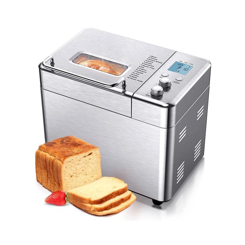 CalmDo Stainless Steel 1KG 15in1 Automatic Bread Maker 600W Programmable Bread Machine with 3