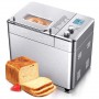 CalmDo Stainless Steel 1KG 15-in-1 Automatic Bread Maker 600W Programmable Bread Machine with 3 Loaf Sizes Fruit Nut Dispenser