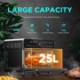 CalmDo 1800W 25L Air Fryer Oven 12 in 1 Convection Oven with One Touch Cooking Operation with 5 Accessories Savings with Fas Fee