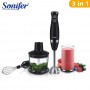 3 In 1 Hand Blender 2 Speeds 400W Food Mixer Electric Four-blade Ice Crushing Kitchen Vegetable Fruit Stirring Grinder Sonifer