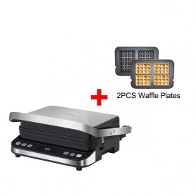 BioloMix 2000W Electric Contact Grill Digital Griddle and Panini Press, Optional Waffle Maker Plates, Opens 180 Degree Barbecue BioloMix 2000W Electric Contact Grill Digital Griddle and Panini Press, Optional Waffle Maker Plates, Opens 180 Degree Barbecue