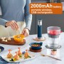 DL-6028 Handheld Wireless Meat Grinder Chopper USB Rechargeable with 4 Bowls Kitchen Stand Mixer Vegetable Meat Seasoning