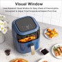 YAXIICASS Air Fryer without Oil 4.5L LCD Touch Screen 1400W Double Use with Basket Electric Deep Fryer Oven No BPA Visual Window