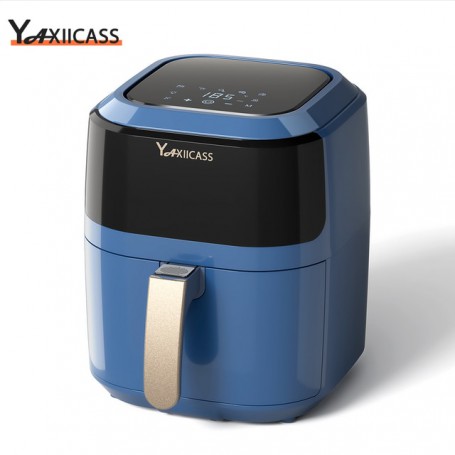 YAXIICASS Air Fryer without Oil 4.5L LCD Touch Screen 1400W Double Use with Basket Electric Deep Fryer Oven No BPA Visual Window