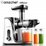 AMZCHEF Slow Masticating Juicer GM3001 Cold Press Juicer with 2 Speed for Soft/Hard Mode LED Display, 2 Travel bottles(500ML)