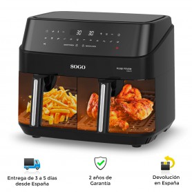 Air Fryer with basket double Sogo, hot air circulation technology and high speed 360 °, healthy and uses a 80% less fat, 12 func Air Fryer with basket double Sogo, hot air circulation technology and high speed 360 °, healthy and uses a 80% less fat, 12 func