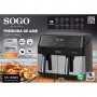 Air Fryer with basket double Sogo, hot air circulation technology and high speed 360 °, healthy and uses a 80% less fat, 12 func