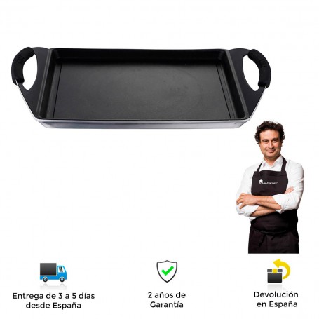 Materpro Gravity gripper, cast aluminum, 40cm, induction, stainless steel handle with silicone, grill, kitchen plate, kitchen pl