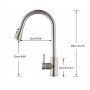 Rozin Brushed Nickel Kitchen Faucet Single Hole Pull Out Spout Kitchen Sink Mixer Tap Stream Sprayer Head Chrome/Black Mixer Tap