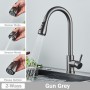 Rozin Brushed Nickel Kitchen Faucet Single Hole Pull Out Spout Kitchen Sink Mixer Tap Stream Sprayer Head Chrome/Black Mixer Tap
