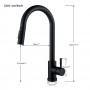 Free Shipping Black Kitchen Faucet Two Function Single Handle Pull Out Mixer  Hot and Cold Water Taps Deck Mounted